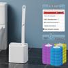 Disposable Antibacterial Toilet Brush Set with Replacement Heads