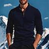 Men's Long-sleeved Polo Shirts and Sweaters for Autumn and Winter Are Warm and Comfortable. Half-zipper Stand-up Collar Casual and Trendy Pool Shirts
