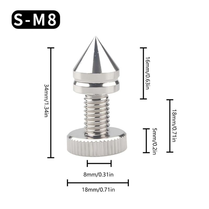 1Set Silver Metal Speaker Spikes Insulation Feet Enhances Sound In HiFi Systems Auditory Isolation Padsr