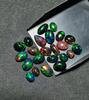 Natürlicher äthiopischer Schwarzer Opal Cabochon Großhandelslot, Mix Form, Multi Flashy Opal Cabochon Lot, Opal Edelstein, Opal Verlobungsring