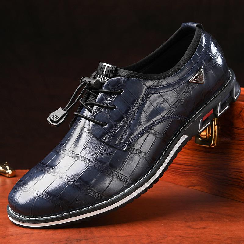 

Повседневная обувь мужская летняя новая лоферы британский стиль кожаная обувь лето мягкая 2025 мужская обувь 2025 50 синий