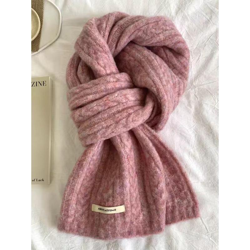 Wool Blended Knitted Scarf for Women In Winter Korean Style Soft and Waxy Fashionable Versatile Warm Student Couple Autumn and Winter Scarf for Men