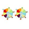 2 Pcs Rainbow Plush Flying Disc Dog Toy Interactive Sound Toy Outdoor Training Game Dog Chew Toy for Small Large Dogs