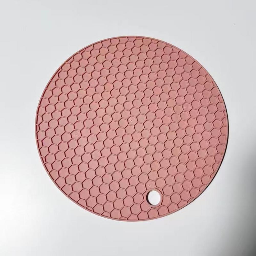 

Silicone Heat Resistant Mats, Non-Slip Round Kitchen Pot Pads, Countertop Protector, Cup Coasters for Home Kitchen Accessories 14cm&Round розовый