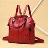 Vintage Pu Backpack For Women Spacious Convertible Shoulder Bag With Metal Logo Detachable Straps For Daily Use Crossbody Bag