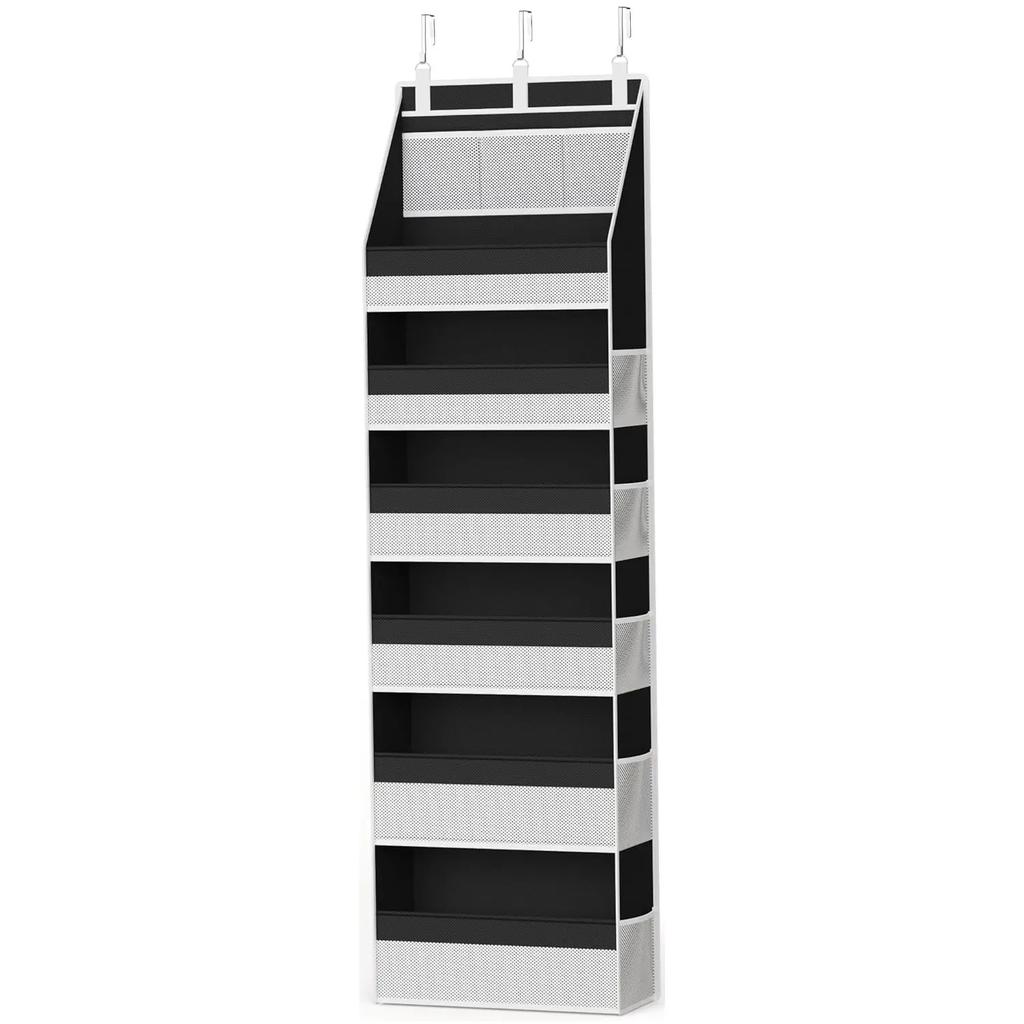 Criusia Over The Door Organizer, 6-Shelf Closet Hanging Storage with 13 Mesh Pockets, Capacity Behind The Door Storage