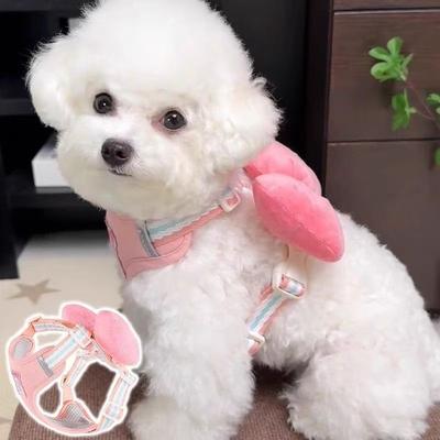 Neues Schleifen-Brustgeschirr für kleine Hunde, Weste-Stil Anti-Ausbruch-Leine für Bichon und Pudel
