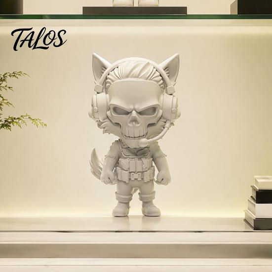 Gaming Room Table Decor 3D Printed Red Wolf Keychain, Force Action Figure Pendant, Game Character Collectible Key Ring Desktop Decorations with
