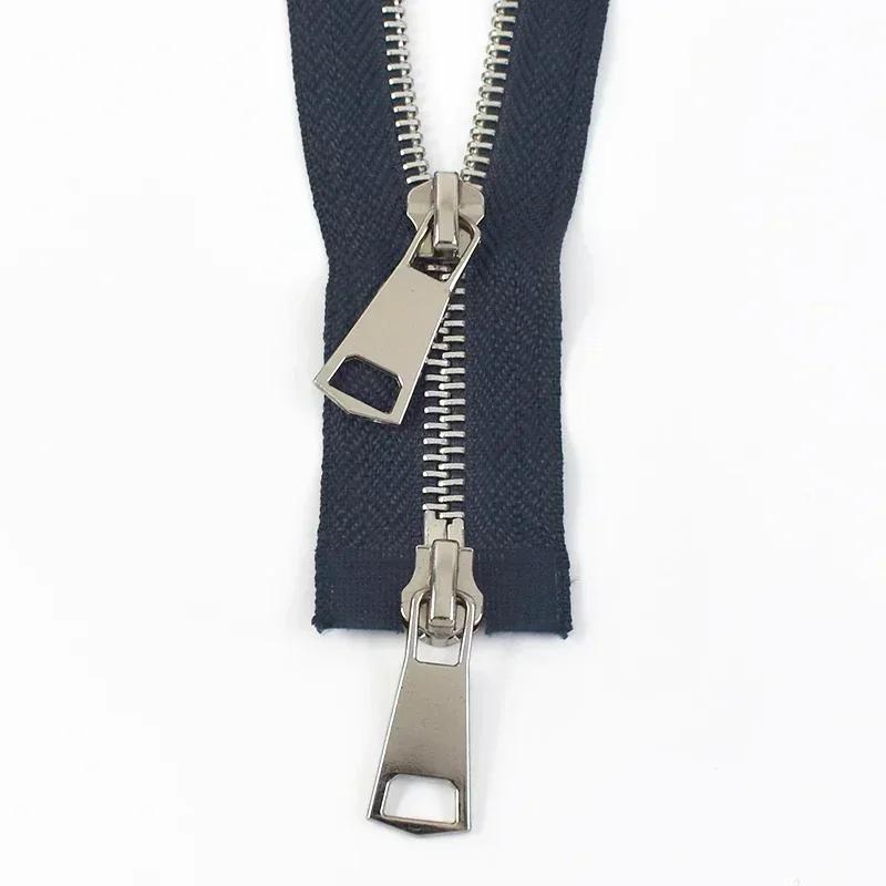 1-5 Stück 5# Metallreißverschlüsse 70/90/120cm Zweischieber Offener Reißverschluss für Daunenjacke Auto-Lock Reißverschluss Nähzubehör für Bekleidung