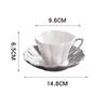 Oeny Petal Pearl Glaze Ceramic Coffee Cup and Saucer Set