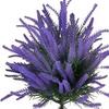 Artificial Lavender Topiary Ball Tree Summer UV Resistant Fake Plastic Plants Faux Lavender Shrubs Bushes with Stake for Outdoor Garden