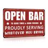 Funny Vintage Bar Sign - 'Proudly Serving Whatever You Bring' Metal Wall Decor for Home Bars & for Man Caves,  Room Decor