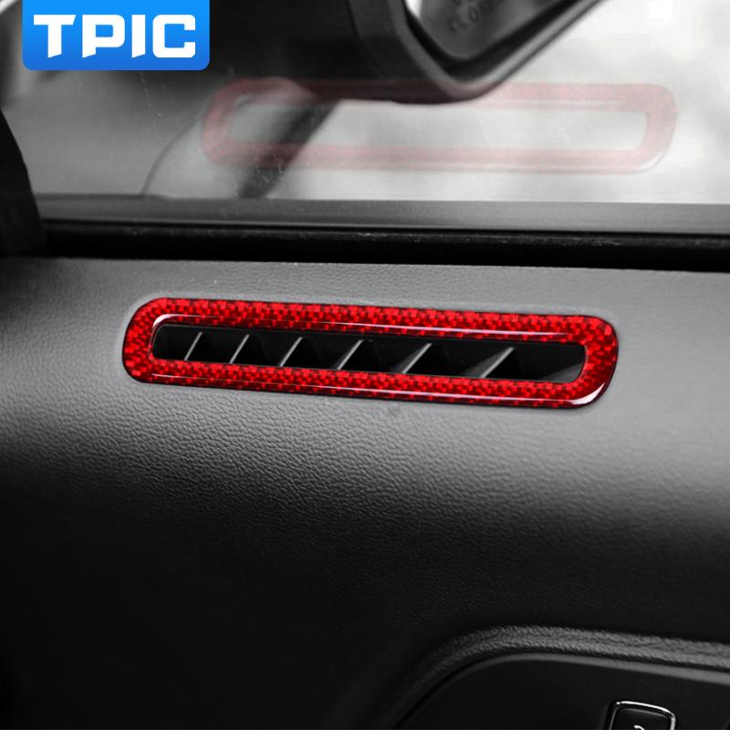 For Ford Mustang GT 2015-2019 Carbon Fiber Car Interior Door Air Condition Outlet Vent Panel Cover Trim Stickers Accessories