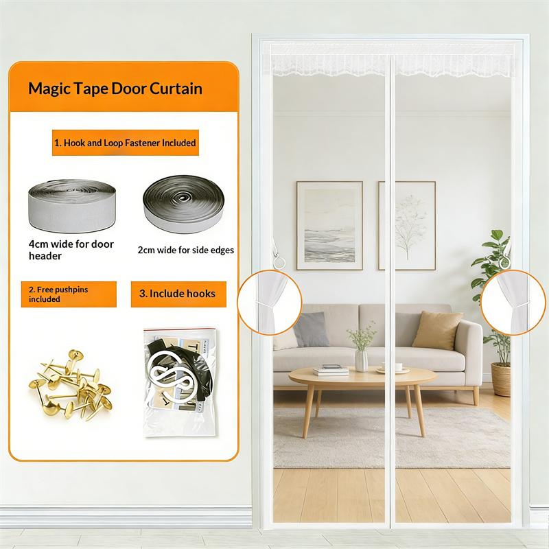 New Strong Magnetic Door Screen Large Door Curtain Mosquito Net Customized Size Mosquito Proof Invisible Outdoor Pavilion