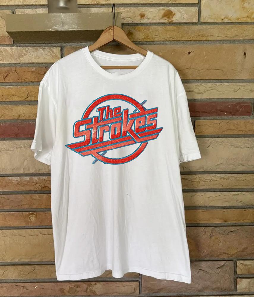 

The Strokes Logo Rock Shirt, Music Band Unisex White Shirt S-5XL Unisex T-Shirt L