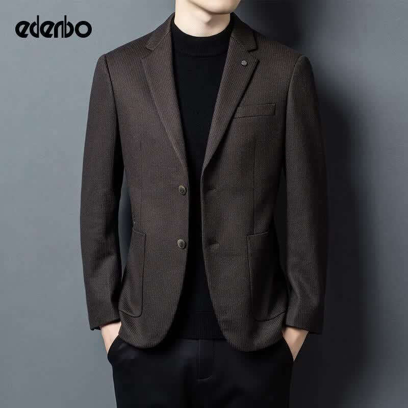 Edenbo Men's Knit Business Casual Suit Jacket