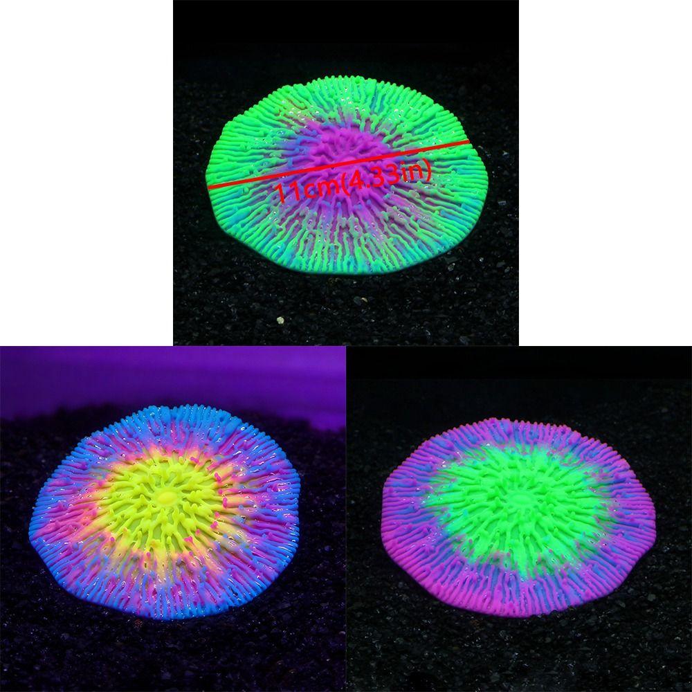 Decorative Realistic Silicone Coral Plant Fluorescence Non-Toxic Luminous Coral Colorful Simulation Coral Home Ornaments