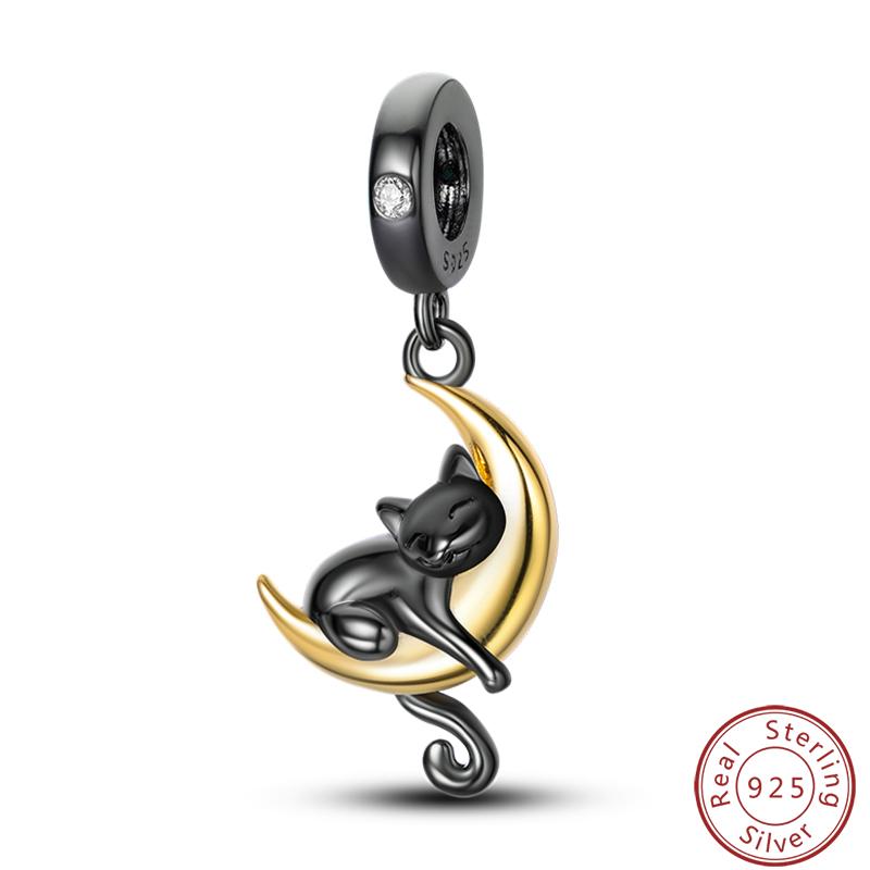 Cute Cat And Dog Series Copper Moon Butterfly Paw Print Charms 3Mm Diy Fine Jewelry Gifts Making