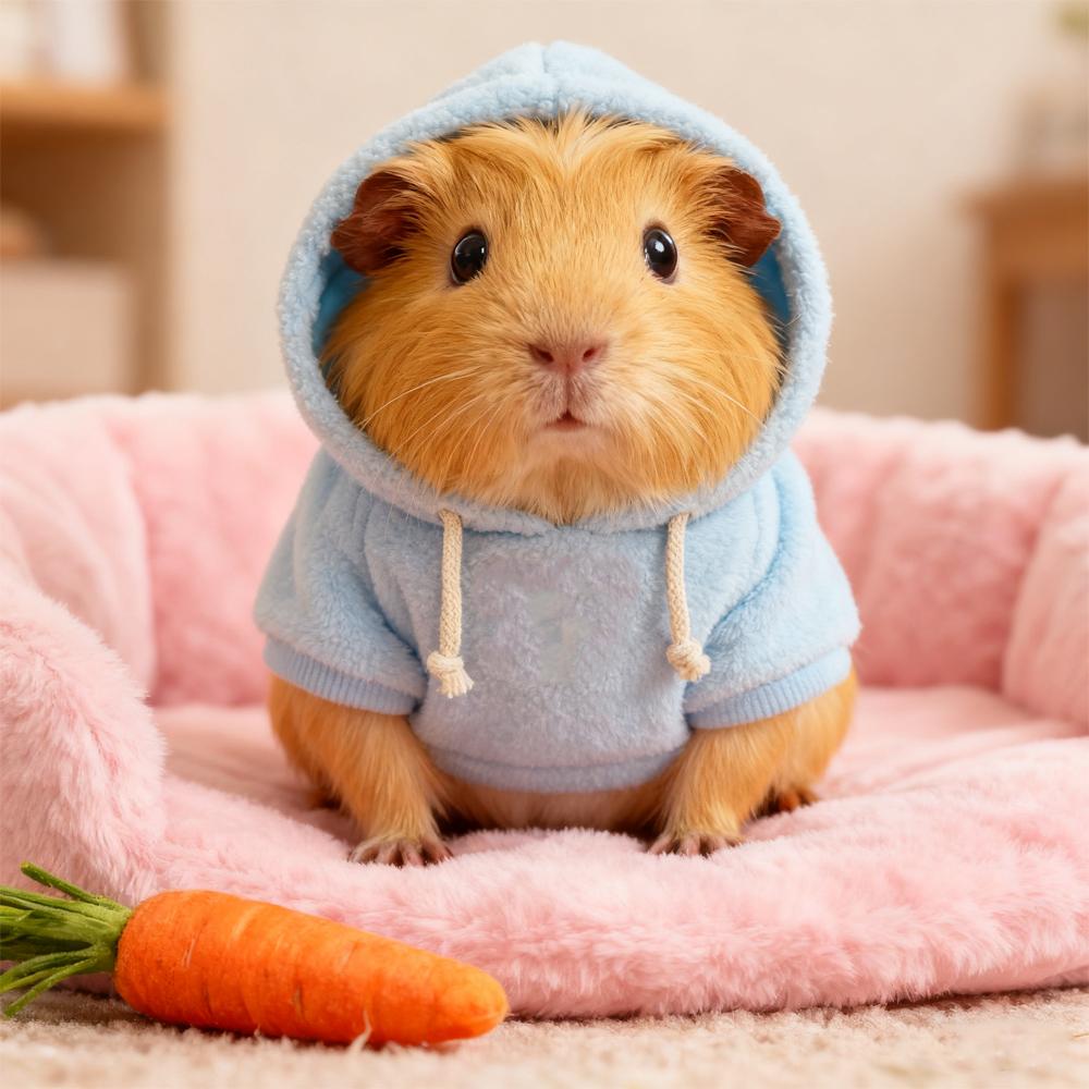 1 Stück Warmer Winter Haustier Pullover mit Kapuze Outdoor Kleidung für Kleine Tiere Kaninchen Kätzchen Baby Kaninchen Meerschweinchen Cosplay Sweatshirt