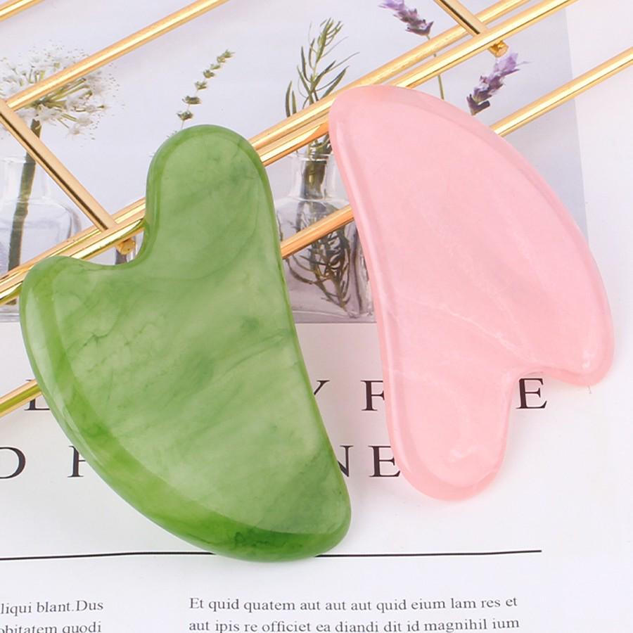 Heart-Shaped Rose Quartz Facial Massage Tool