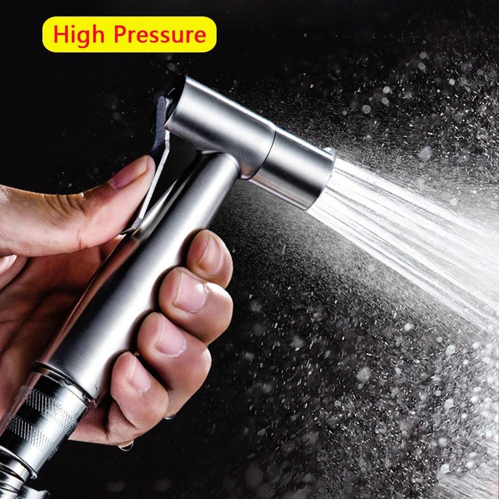4pc/Set Portable Bidet Toilet Sprayer Bidet Shower Faucet Stainless Steel Woman Cleaning Head Anal Tap Wash Bathroom Accessories