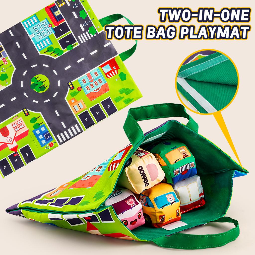Stadtverkehr Route Spielzeug Parkplatzmatte für Kinder Rollenspiel Auto Spiel Rutschfeste, Waschbare Spielmatte