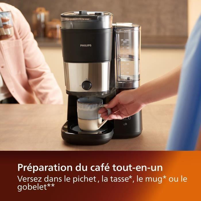 Cafetière Filtre - PHILIPS - Tout-en-1 - Broyeur Conique - 1,25 L - Dosage Intelligent