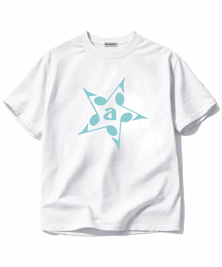 NP STUDIO Music Note Oversized Short Sleeve T-Shirt [ White ]