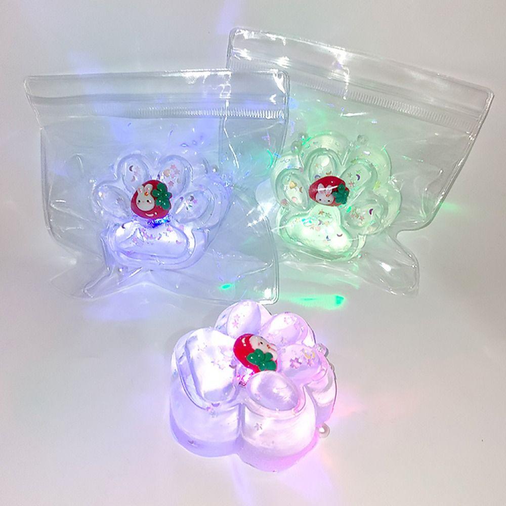 

Squeeze Toy Luminous Cat Paw Toys Soft Pinching and Deccompressing Toy Cute Relief Relax Toys Transparent Colourful Random