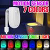 Lâmpada LED RGB Smart PIR Sensor de movimento Assento de vaso sanitário Luz noturna À prova d'água WC Vaso sanitário Retroiluminação Lâmpada LED para banheiro Lavabo