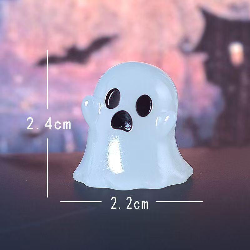 Halloween Mini Noctilucent Ornament Pumpkin Resin Figurines Car Ornaments Ghost Fairy Garden Adornments Home Decoration Gifts