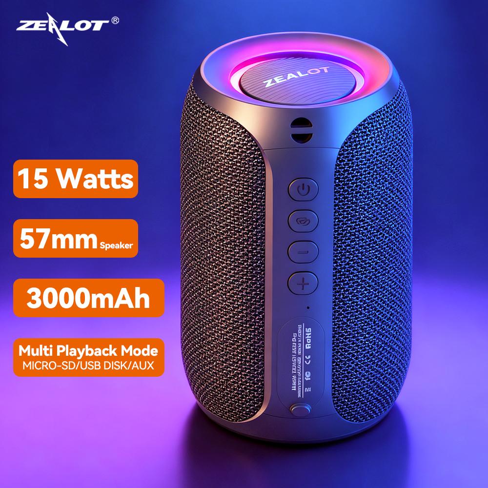 ZEALOT S32 Pro Bluetooth Speaker Wireless Subwoofer TWS Portable Bass Stereo Support USB Micro SD Card