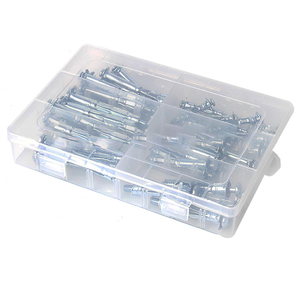 42 Pieces Expansion Screw Bolts Hollow Drive Wall Anchor Screws Home Improvement Tool Set Drywall Plaster Tile Bookshelf