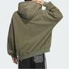 Adidas Originals Washed Hooded Jacket Retro Sports Loose Long Sleeve Jacket Men Jackets Layered-Olive-Green JM7286
