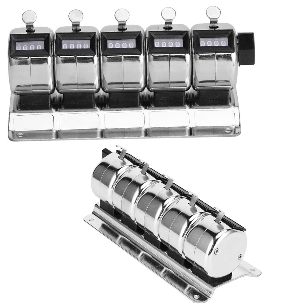 Mechanical Counter Metal Manual Clicker 4?Digit 5 Units Stainless Steel Tally Hardware Tools
