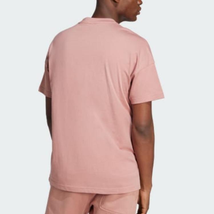 Adidas Szn Breathable Sweat-Absorbing Comfortable Soft Short Sleeve T-Shirt Unisex Tops Gray Pink JI6397