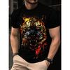 3D Printed Cool Tiger T-Shirt for Men Fun Animal Pattern Tees Summer Street Short Sleeve Round Neck Tops Oversized T Shirts