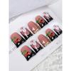 10pcs Y2K Black And Red Short Duckbill Press On Nails, 3D Flower Fake Nails, White Flower Shiny Cherry Decoration, Rhinestone Embellishment