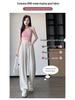 Women's High-Waist Summer Silk Wide-Leg Floor-Length Pants, Versatile & Slimming (Style 66248#)