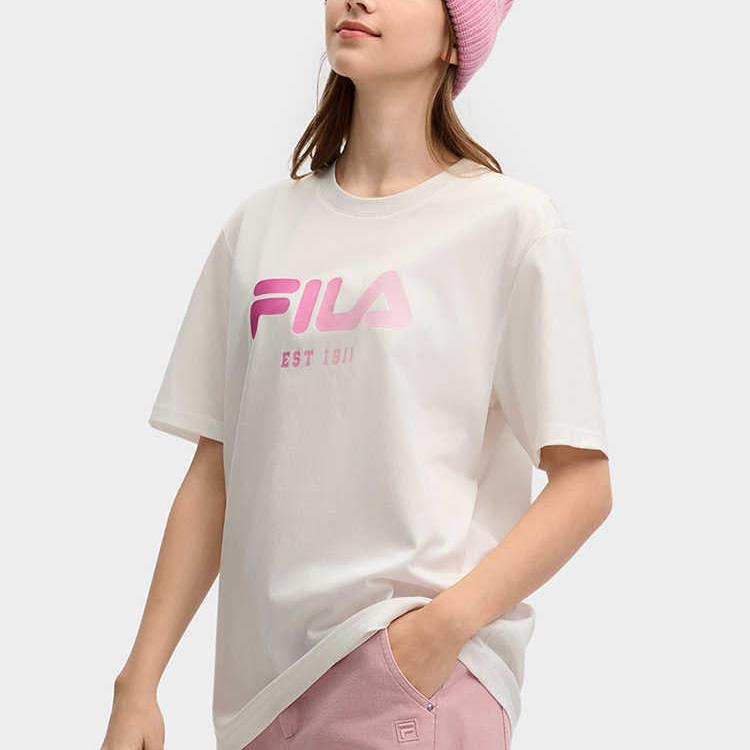 FILA ORIGINALE T Shirt Unisex White Peach Bubble F51M519106F-PU