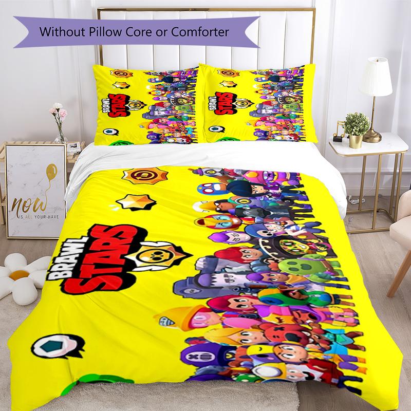 Brawl Stars Bedding Set Perfect for Bedrooms Machine Washable Perfect Gift for Friends Family
