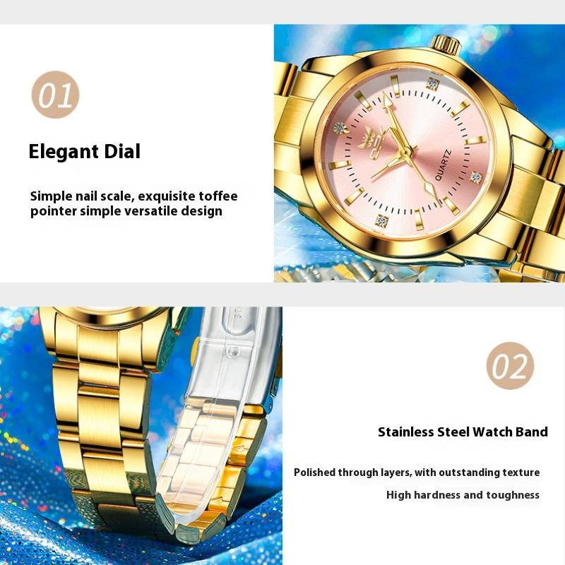 Watch Diamond Waterproof Luminous Simple Steel Belt Quartz Ladies Watch