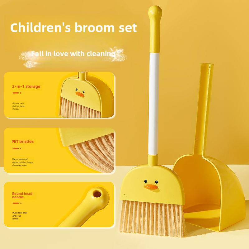 Kids' Mini Broom and Dustpan Set: Baby-Friendly Toy for Sweeping and Mopping
