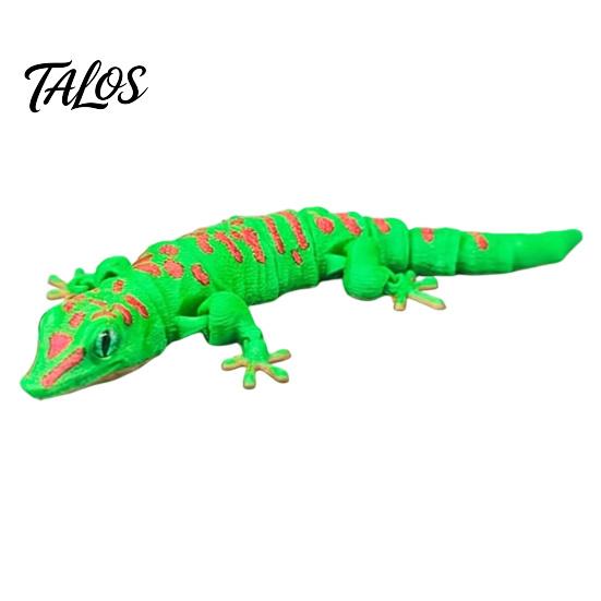 Simulated Gecko Decoration 3D Printed Leopard Figurine, Realistic Articulated Chameleon Fidget Toy, Figurine Flexible Jointed Lizard Model,