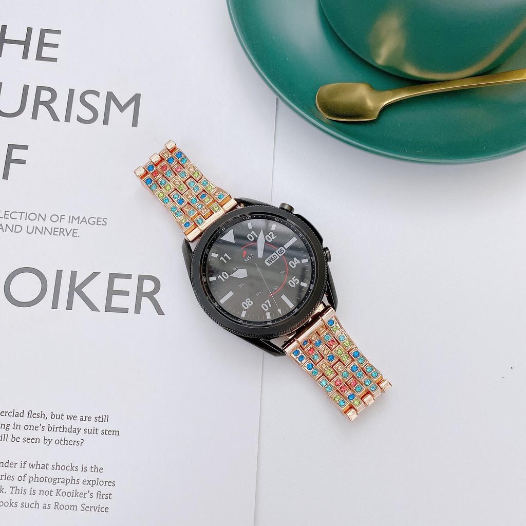 Metal Diamond Strap for HuaweI Watch 4 3 Pro GT5 GT4 GT2 Gt3 46mm Amazfit GTS GTR 2 3 Colorful Band for Samsung Watch 7 6 5 4 3 Active 2 Wristband