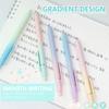 5 Pcs/Set Aurora Gradient Colour Gel Pens 0.5Mm Black Quick Dry Smooth Gel Ink Pen For School Student Writing Stationery