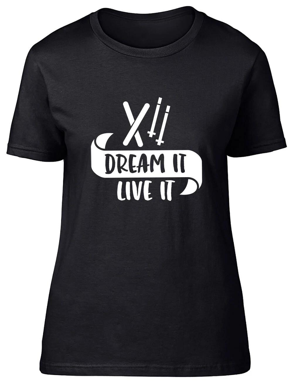 Dream It Live It - Skiing Fitted Womens Ladies T Shirt XXL