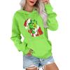 Women's Casual Comfortable Neck Hooded Long Sleeve Christmas Print Warm Sweatshirt