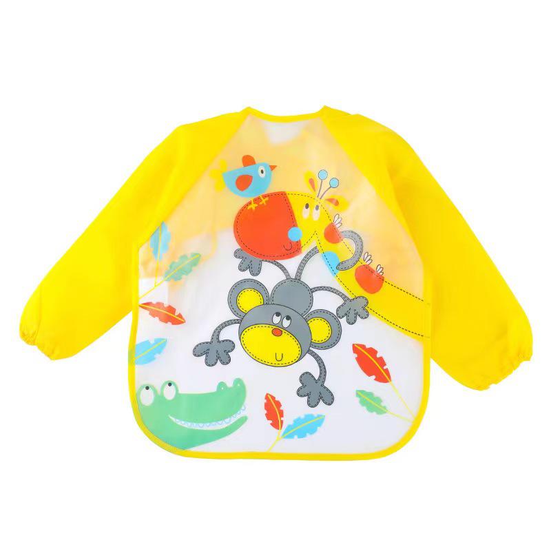 Waterproof Stain-Proof Baby Bib & Art Smock for 1-3 Year Olds – Thin Long-Sleeve Korean Style, Ideal for Summer.