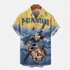 Fighter Series 1D Digital Printing Men's Hawaiian Shirt Short Sleeve Wholesale